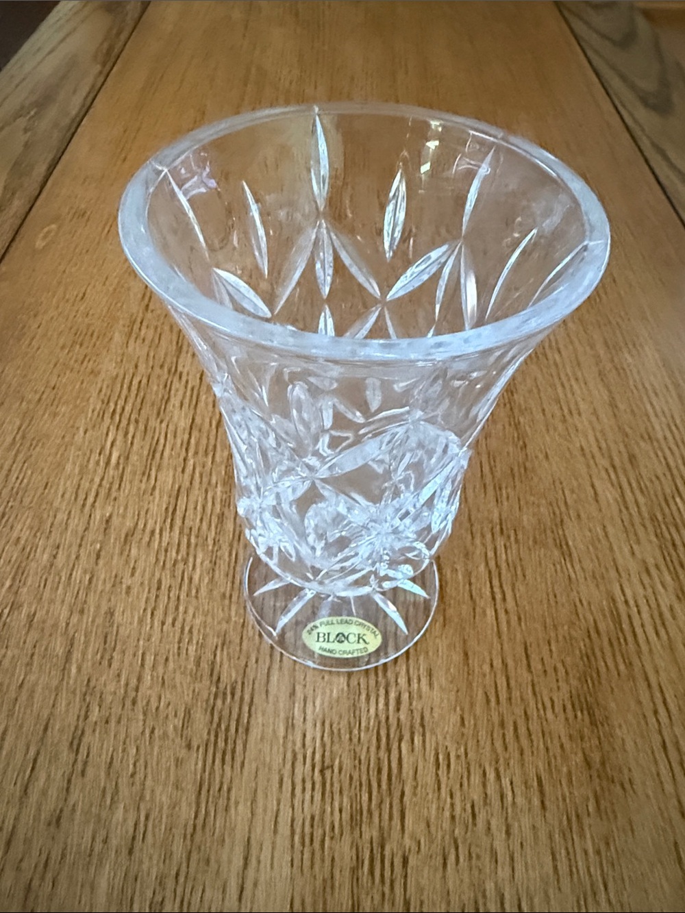 Vintage Block glass crystal vase